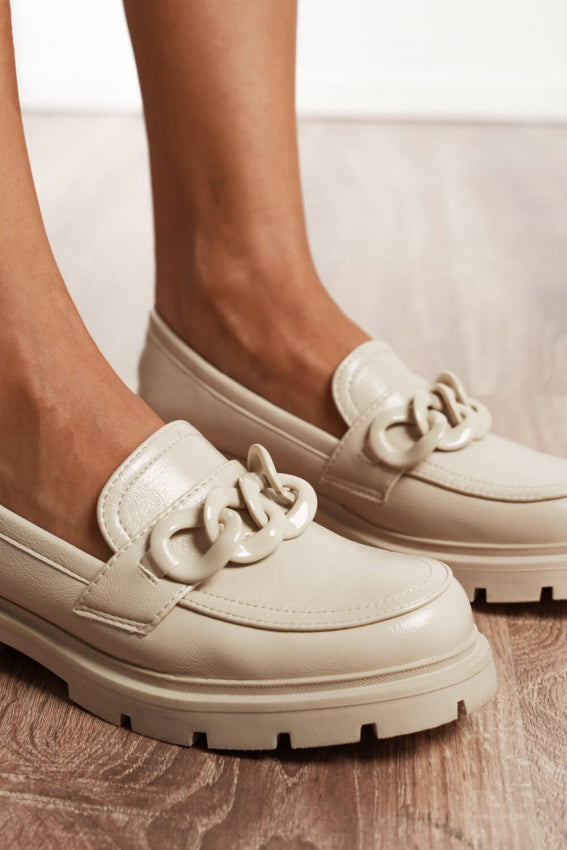 Mocassin en Cuir à grosses chaînes