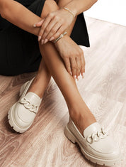 Mocassin en Cuir à grosses chaînes