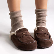 Sabots fourrées en daim