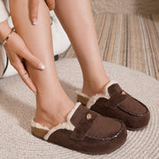 Sabots fourrées en daim