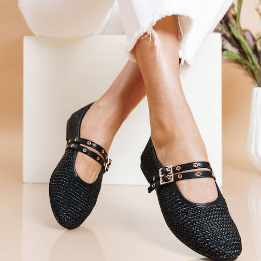 Ballerines plates avec brides à boucle