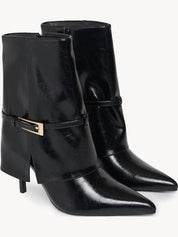 Demi bottes à talons hauts à boucle métallique