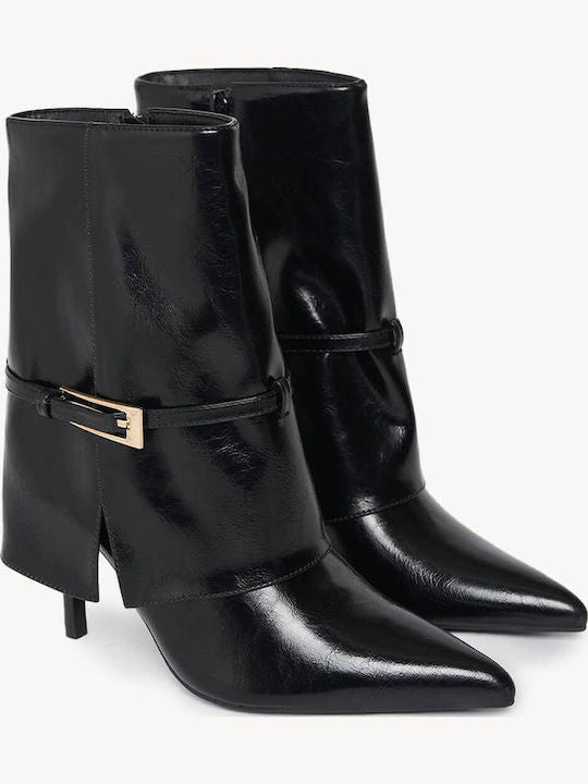 Demi bottes à talons hauts à boucle métallique