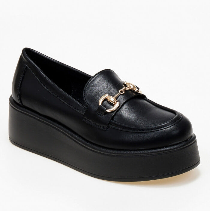 Mocassins à plateforme avec détails métalliques