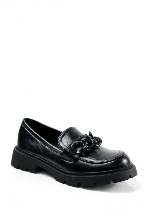 Mocassin en Cuir à grosses chaînes