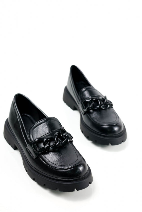 Mocassin en Cuir à grosses chaînes