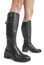 Bottes unies élastiquées à talon