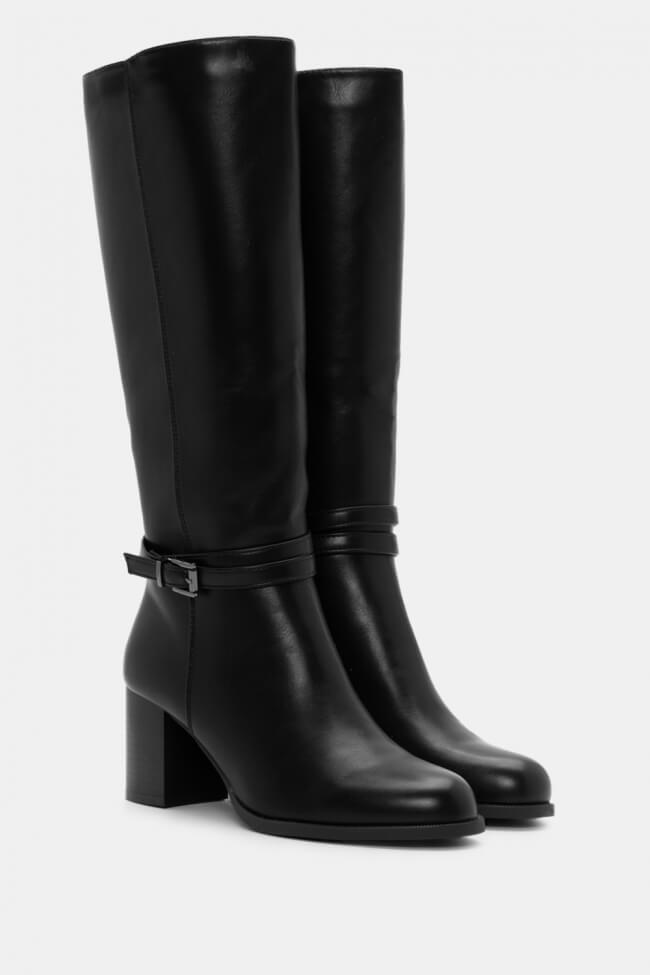 Bottes à talons isolées pour femme avec boucle