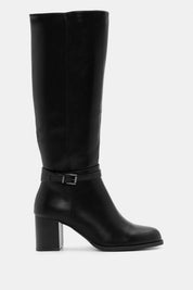 Bottes à talons isolées pour femme avec boucle