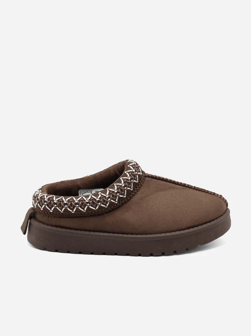 Sabots en suédine à broderies