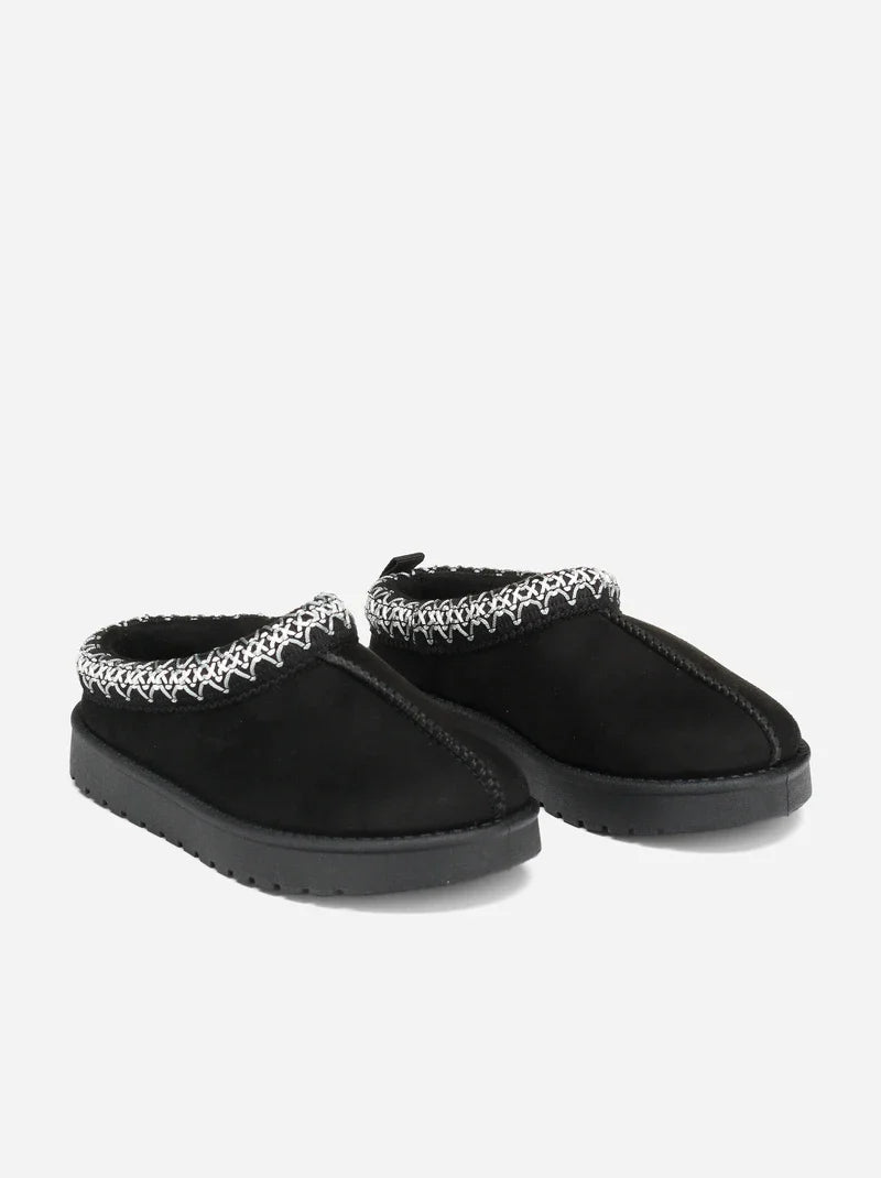 Sabots en suédine à broderies