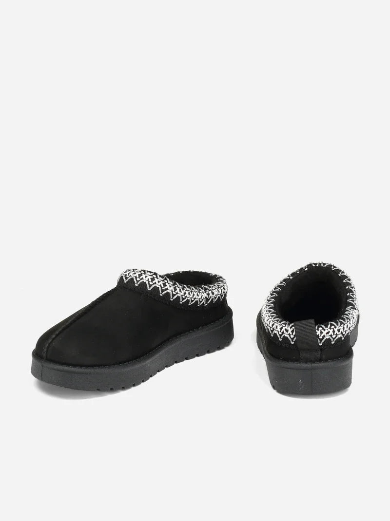 Sabots en suédine à broderies