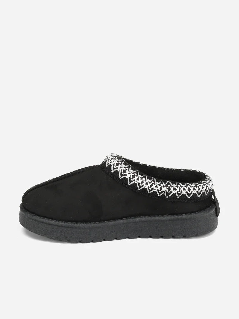 Sabots en suédine à broderies