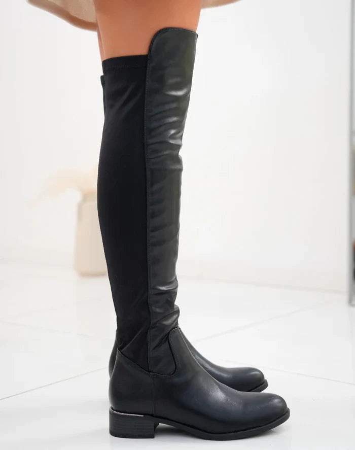 Bottes cavalières bi-matières