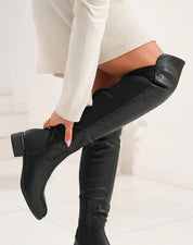 Bottes cavalières bi-matières