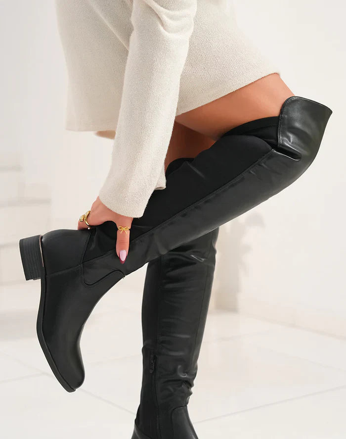 Bottes cavalières bi-matières