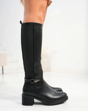 Bottes élastiquées en simili à boucle