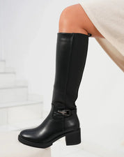 Bottes élastiquées en simili à boucle