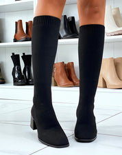 Bottes effet chaussette à talon à détail argenté