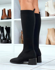 Bottes effet chaussette à talon à détail argenté