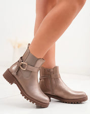 bottines avec sangle nouée