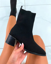 Demi botte glamour avec effet chaussette pour femme