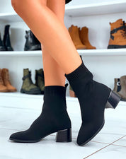 Demi botte glamour avec effet chaussette pour femme