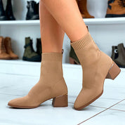 Demi botte glamour avec effet chaussette pour femme