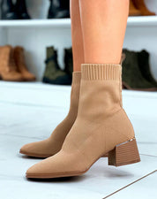 Demi botte glamour avec effet chaussette pour femme