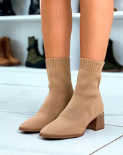 Demi botte glamour avec effet chaussette pour femme