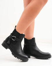 bottines avec sangle nouée