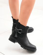 bottines avec sangle nouée