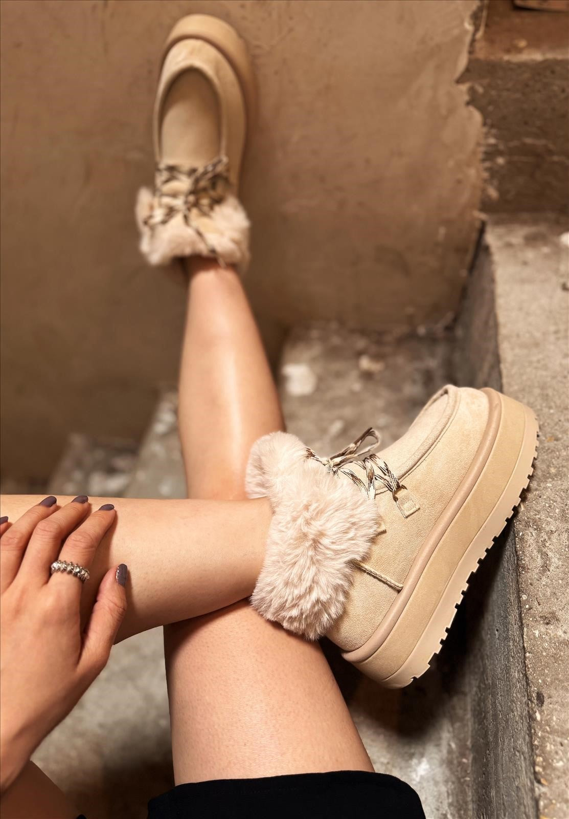 UGG à plateforme avec fourrure