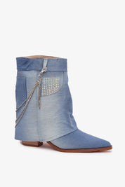 Demi bottes de cowboy pour femmes en Jeans