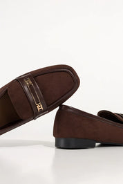 Mocassins en daim avec boucle discrète