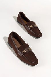 Mocassins en daim avec boucle discrète