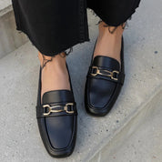 Mocassins en Simili Cuir avec Détail Métallique