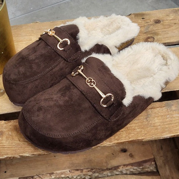 Sabots Femme Daim Fourrés