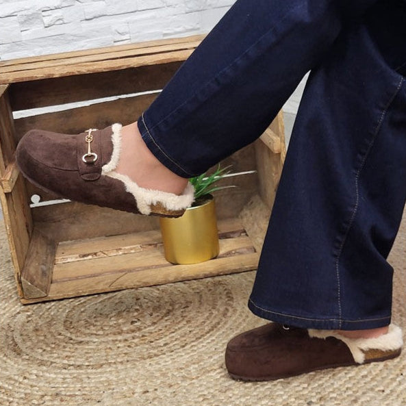 Sabots Femme Daim Fourrés
