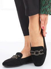 Mocassins en daim femme avec décoration