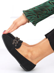 Mocassins en daim femme avec décoration