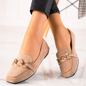 Mocassins en daim femme avec décoration